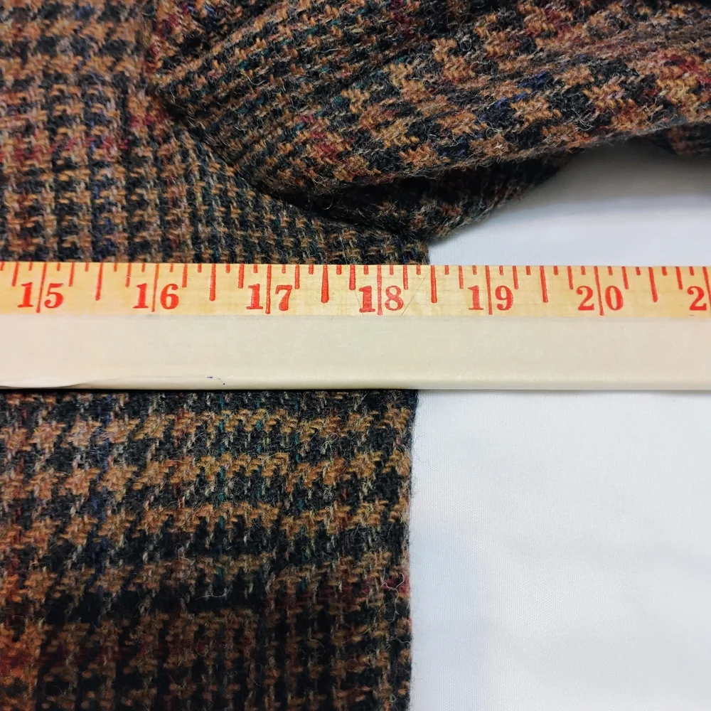 Men's Short Stature/Boys Husky John Weitz Vintage Brown Plaid Blazer - Picture 13 of 16